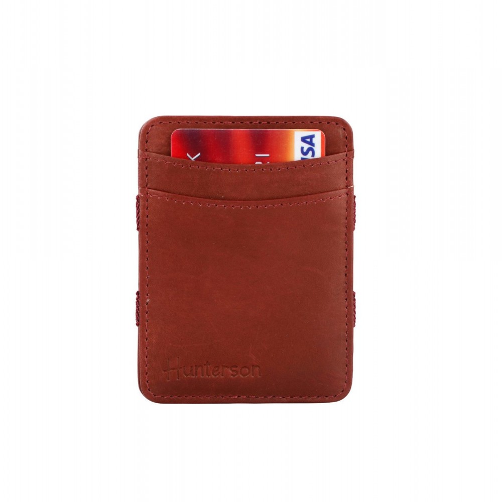 Hunterson Magic Wallet - Δερμάτινο Πορτοφόλι με RFID - Μπορντώ (Βυσσινί)