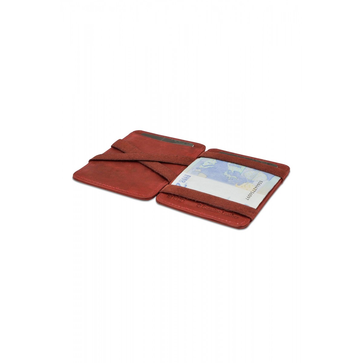 Hunterson Magic Wallet - Δερμάτινο Πορτοφόλι με RFID - Μπορντώ (Βυσσινί)