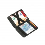 Hunterson Magic Wallet - Δερμάτινο Πορτοφόλι με RFID - Μάυρο Άνθρακα