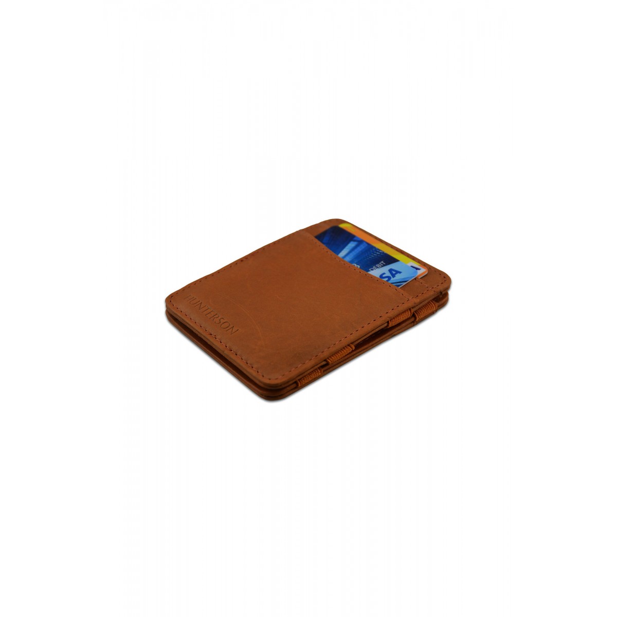 Hunterson Magic Wallet - Δερμάτινο Πορτοφόλι με RFID - Ανοιχτό Καφέ (Κονιάκ)