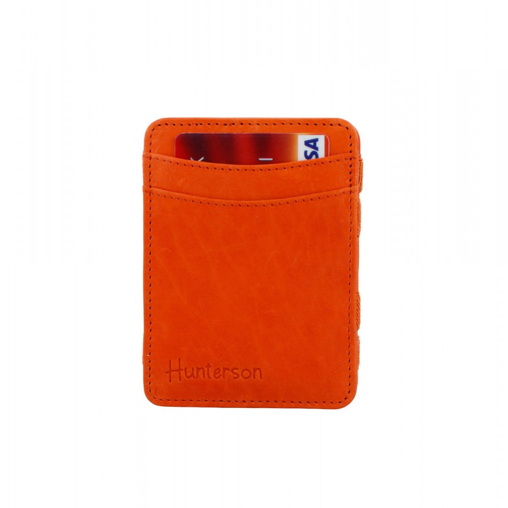 Hunterson Magic Wallet - Δερμάτινο Πορτοφόλι με RFID - Πορτοκαλί