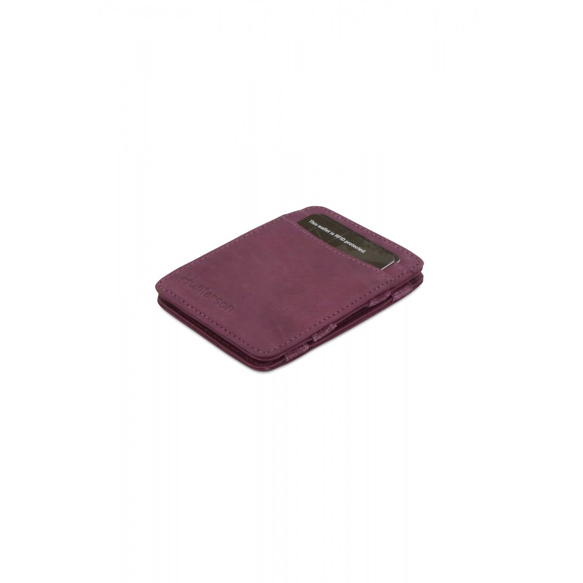 Hunterson Magic Wallet - Δερμάτινο Πορτοφόλι με RFID - Μωβ