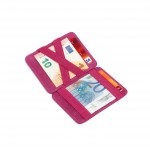 Hunterson Magic Wallet - Δερμάτινο Πορτοφόλι με RFID - Φούξια (Βατόμουρο)