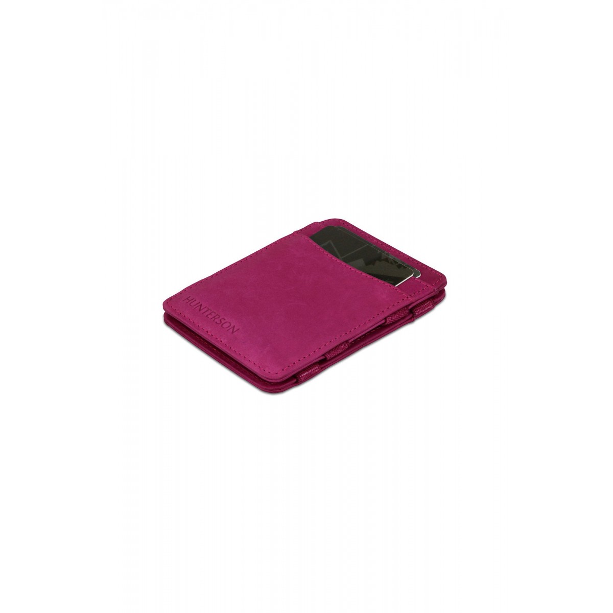 Hunterson Magic Wallet - Δερμάτινο Πορτοφόλι με RFID - Φούξια (Βατόμουρο)