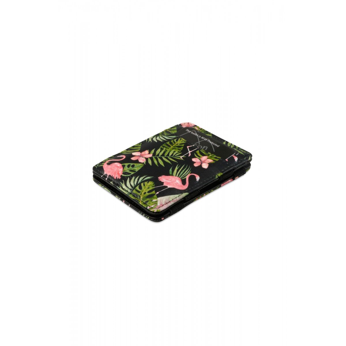 Hunterson Magic Wallet - Δερμάτινο Πορτοφόλι με RFID - Flamingo Print