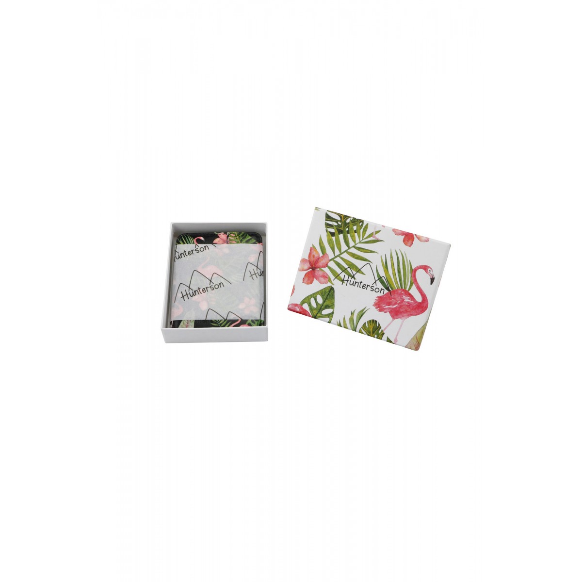 Hunterson Magic Wallet - Δερμάτινο Πορτοφόλι με RFID - Flamingo Print