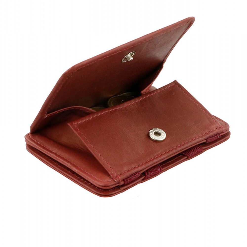 Hunterson Magic Coin Wallet - Δερμάτινο Πορτοφόλι με RFID - Βυσσινί