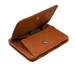 Hunterson Magic Coin Wallet - Δερμάτινο Πορτοφόλι με RFID - Ανοιχτό Καφέ (Κονιάκ)