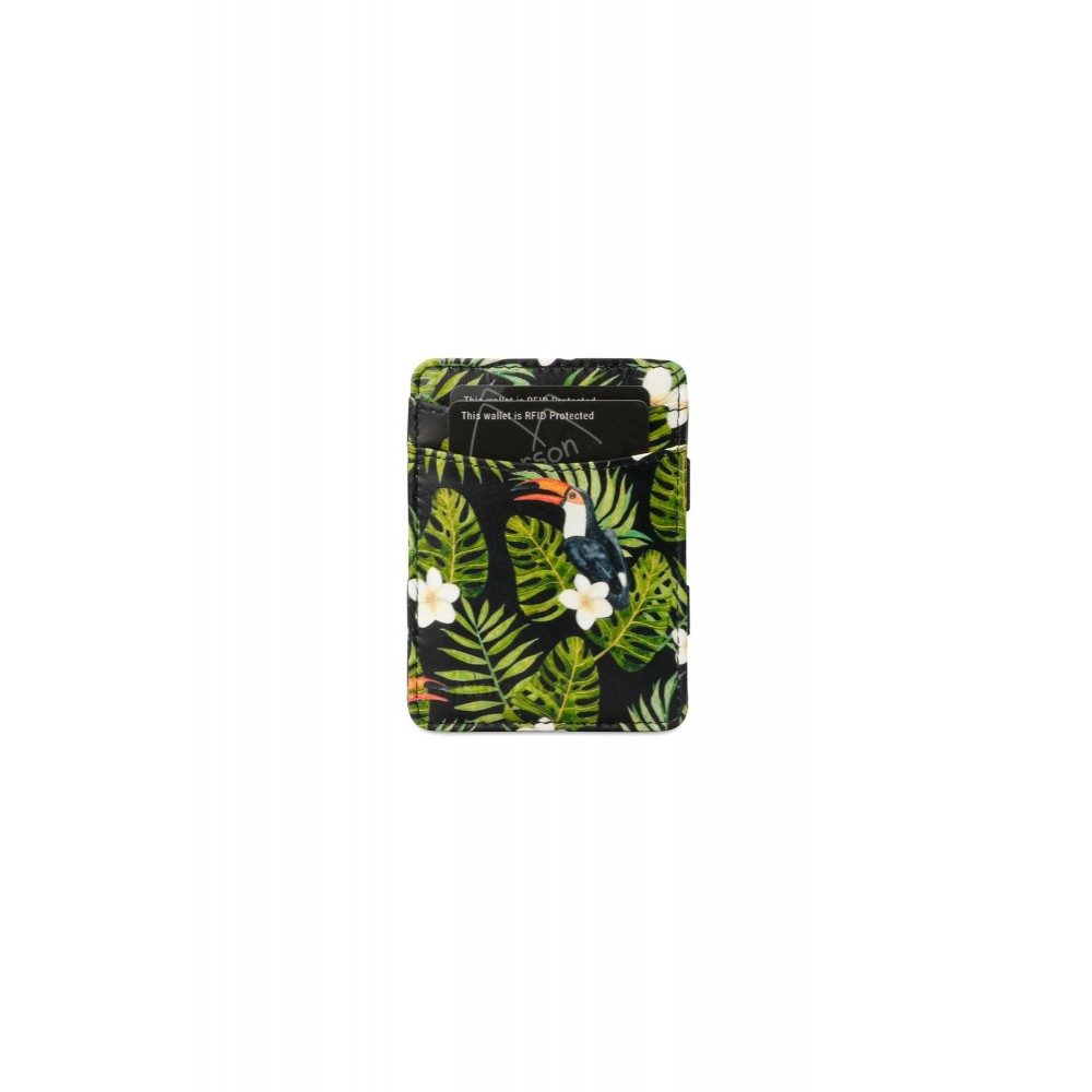 Hunterson Magic Coin Wallet - Δερμάτινο Πορτοφόλι με RFID - Toucan Print