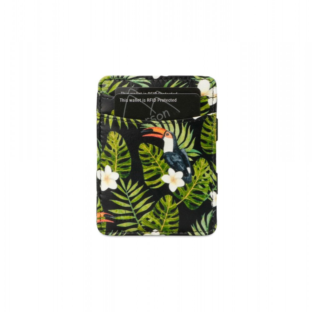 Hunterson Magic Coin Wallet - Δερμάτινο Πορτοφόλι με RFID - Toucan Print